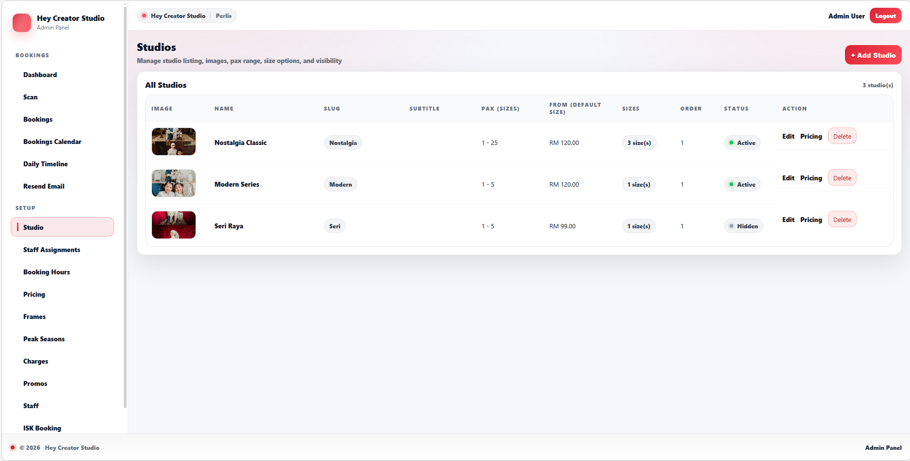 Studio admin 5